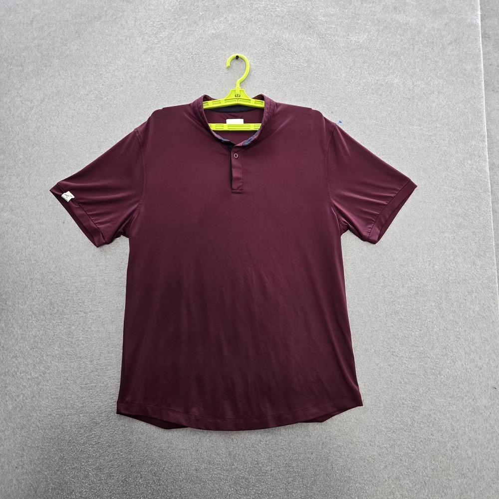 Mantra Men Polo L Burgundy Performance Polo Short Sleeve Blade Collar
